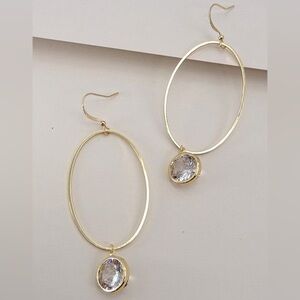 Jeweled Drop Hoops